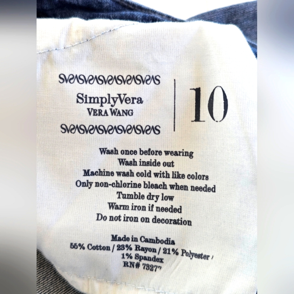 Simply Vera by Vera Wang Skinny Denim Jeans Distressed Stretchy Size 10 Regular - Picture 8 of 9